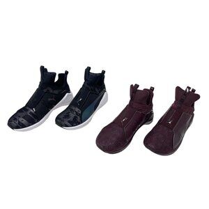 Lot of 2 Puma Fierce KRM & Swan Womens‎ Slip On Sneakers Size 7.5 Purple Black